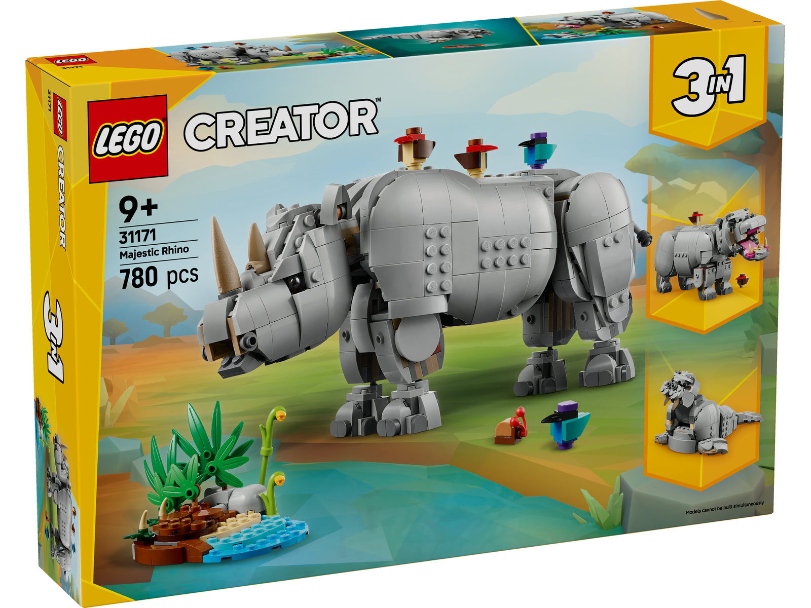 LEGO® Creator 31171 - Wilde Tiere: Prächtiges Nashorn mit Vögeln LEGO® Creator 31171 - Wilde Tiere: Prächtiges Nashorn mit Vögeln