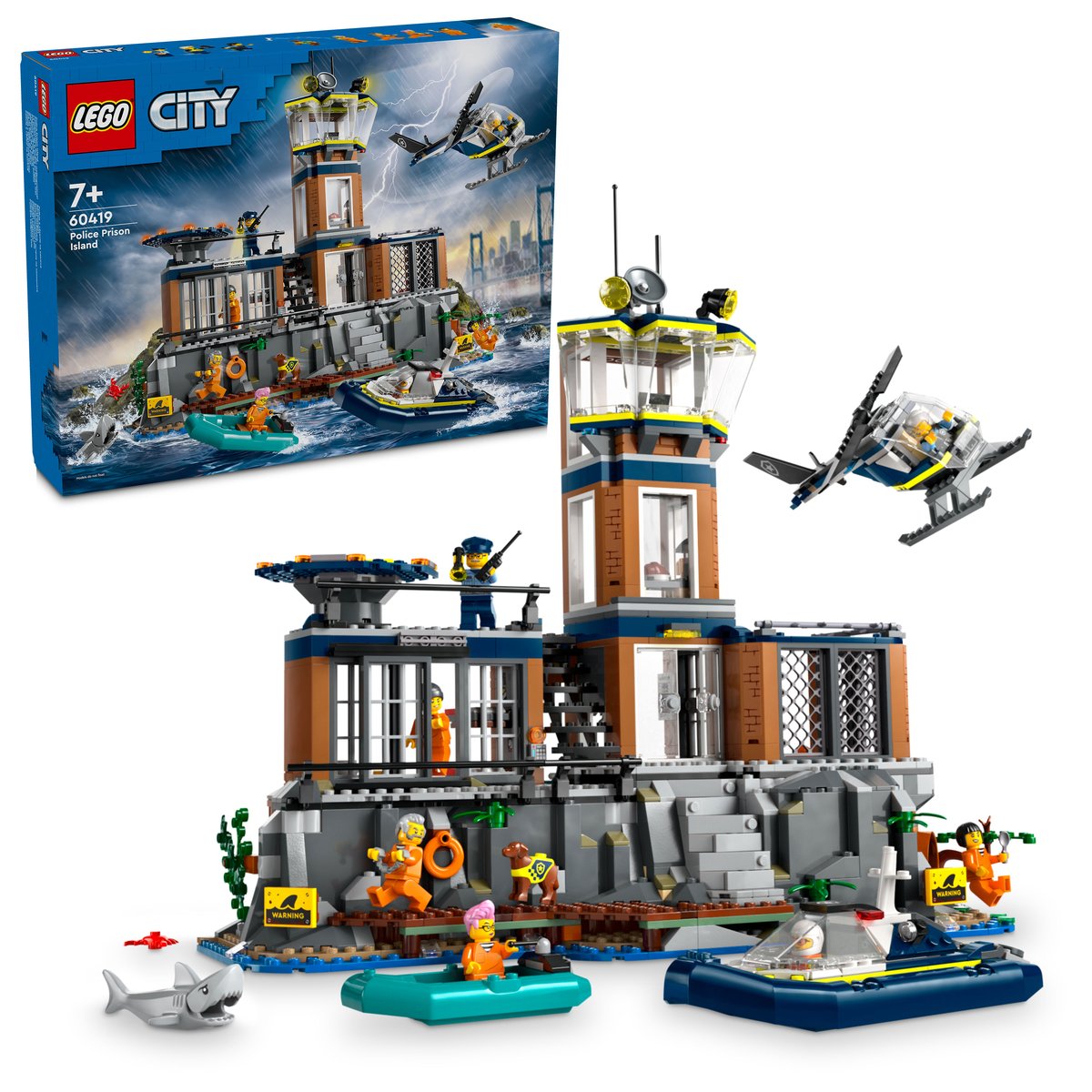 LEGO 60419 LEGO® City 60419 - Polizeistation auf der Gefängnisinsel – Box & Produkt