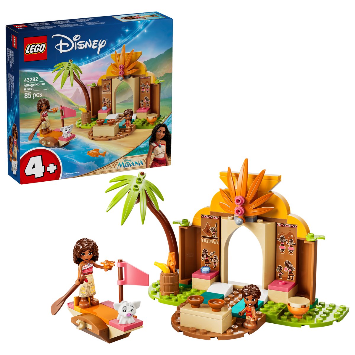 LEGO 43282 LEGO® ǀ Disney Vaiana 43282 - Vaianas Hütte und Boot – Box & Produkt