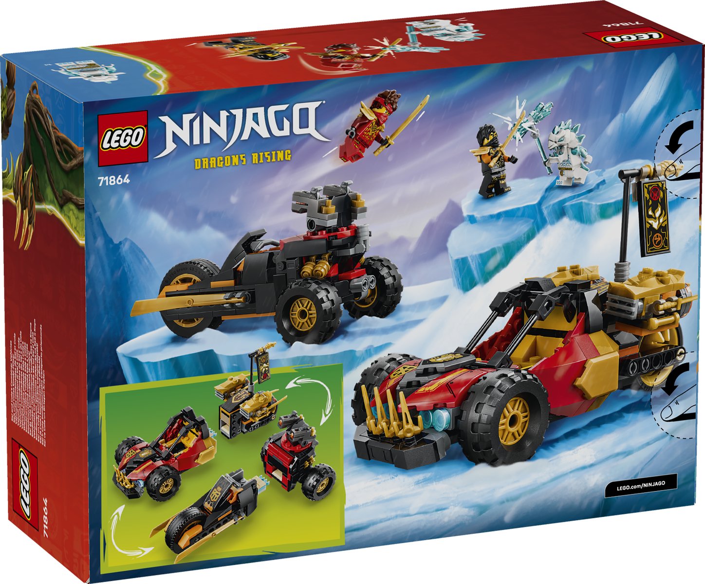 LEGO 71864 LEGO® NINJAGO® 71864 - Kais und Coles Kombi-Flitzer – Verpackung hinten