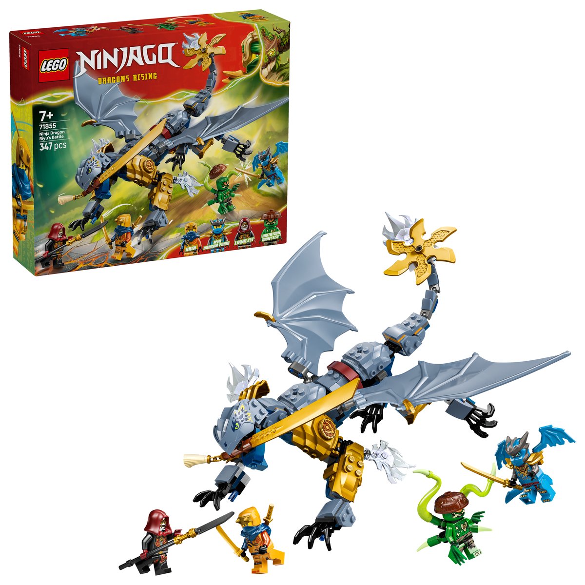 LEGO 71855 LEGO® Ninjago 71855 - Showdown mit dem Ninja-Drachen Riyu – Box & Produkt
