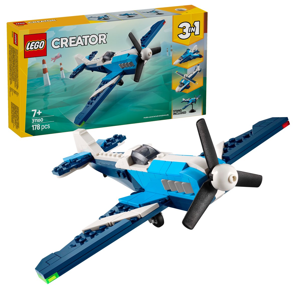 LEGO 31160 LEGO® Creator 31160 - Flieger: Rennflugzeug – Box & Produkt