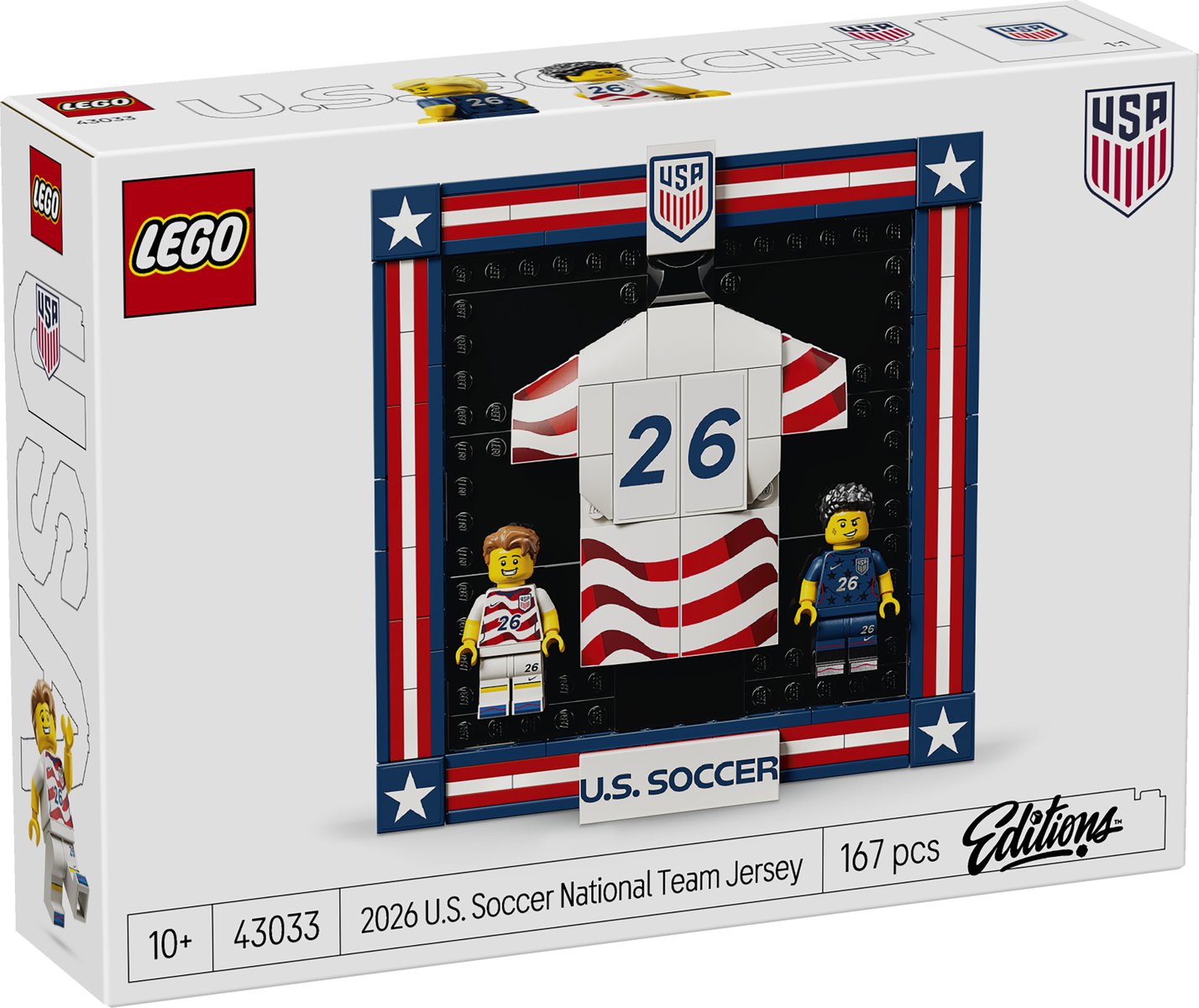 LEGO 43033 LEGO® Editions 43033 - Trikot der US-Fußballnationalmannschaft 2026 – Verpackung vorne