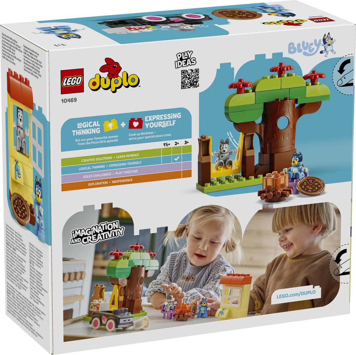 LEGO 10469 LEGO® DUPLO® Bluey 10469 - Pizza-Schwestern mit Muffin und Bluey – Verpackung hinten