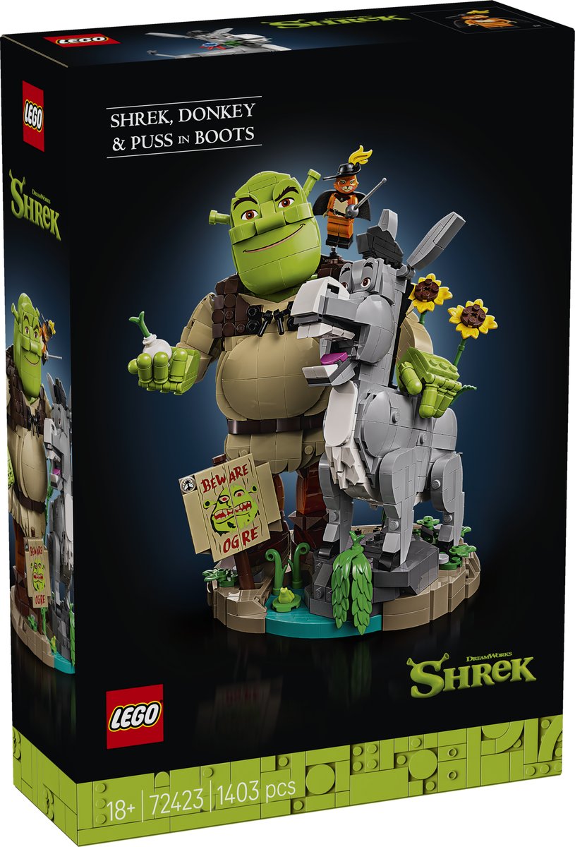 LEGO 72423 LEGO® Shrek: 72423 - Shrek, Esel und Der Gestiefelte Kater – Verpackung vorne