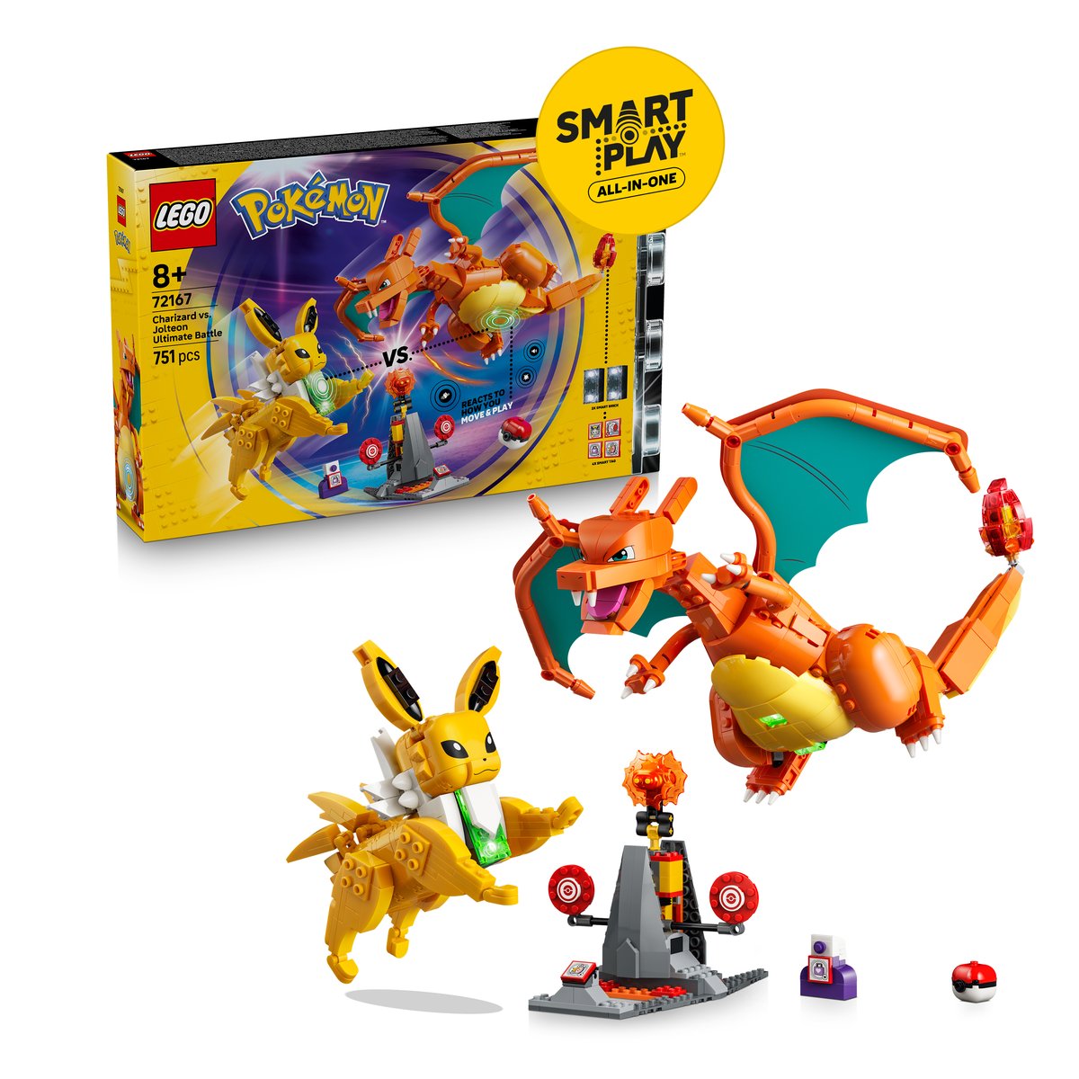 LEGO 72167 LEGO® Pokémon™ 72167 - SMART Play™: Ultimativer Showdown zwischen Glurak und Blitza – Box & Produkt