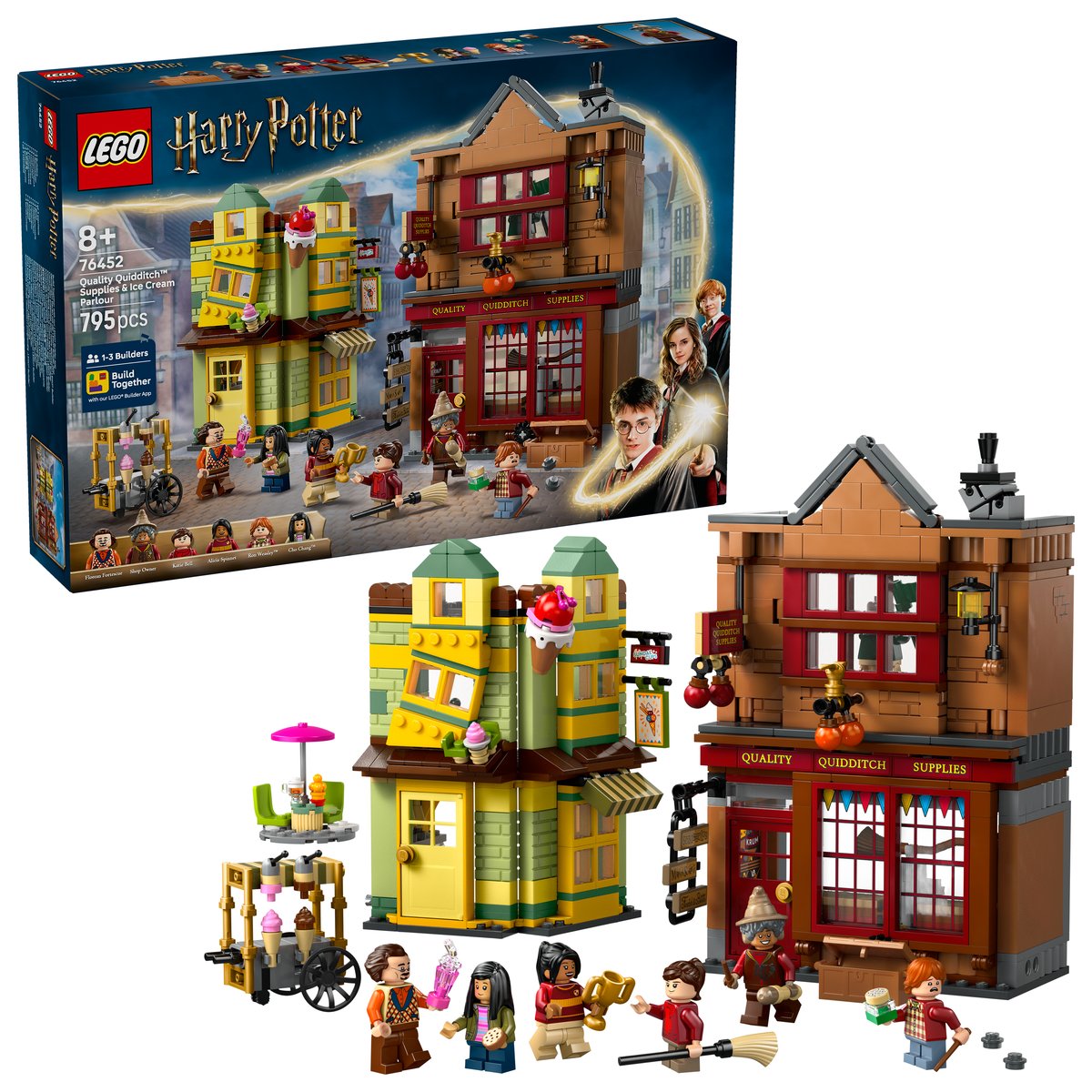 LEGO 76452 LEGO® Harry Potter™ 76452: Qualität für Quidditch™ & Fortescues Eissalon – Box & Produkt