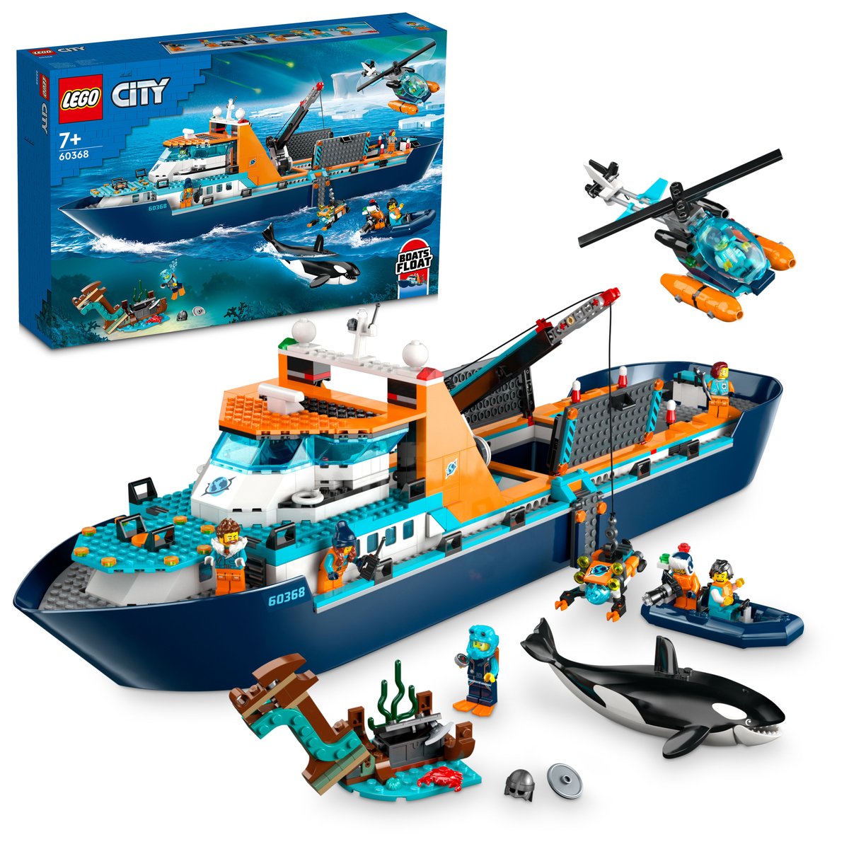 LEGO 60368 LEGO® City 60368 - Arktis-Forschungsschiff – Box & Produkt