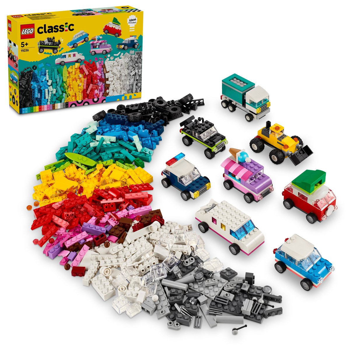 LEGO 11036 LEGO® Classic 11036 - Kreative Fahrzeuge – Box & Produkt