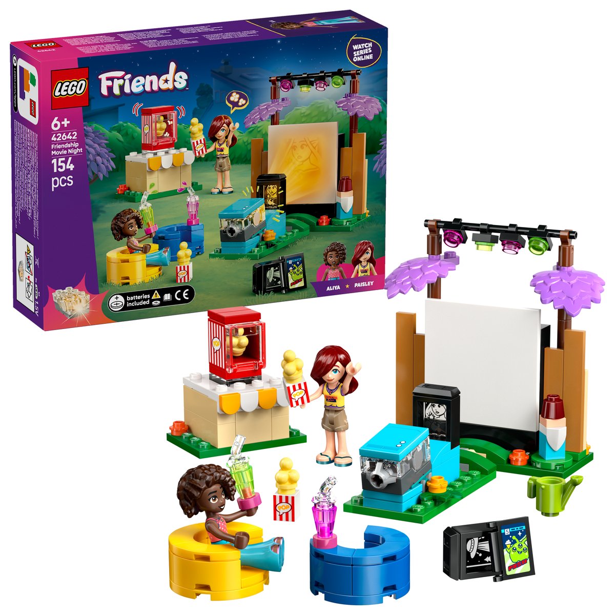 LEGO 42642 LEGO® Friends 42642 - Filmabend mit Freunden – Box & Produkt