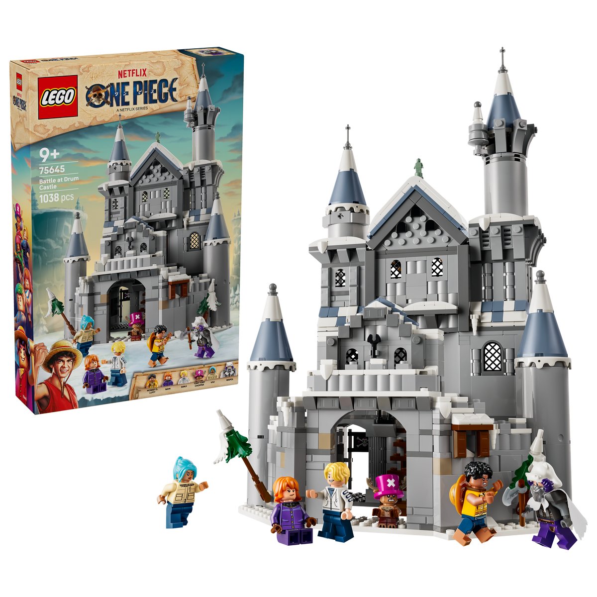 LEGO 75645 LEGO® ONE PIECE 75645 - Duell im Schloss Drumm – Box & Produkt