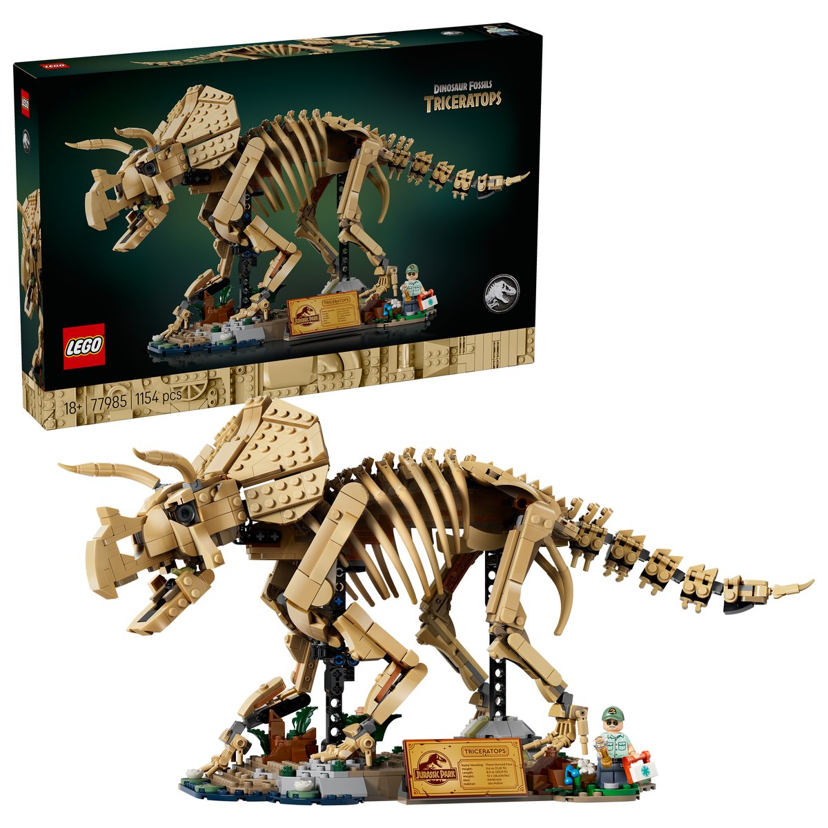LEGO 77985 LEGO® Jurassic World 77985 - Dinosaurier-Fossilien: Triceratops – Box & Produkt