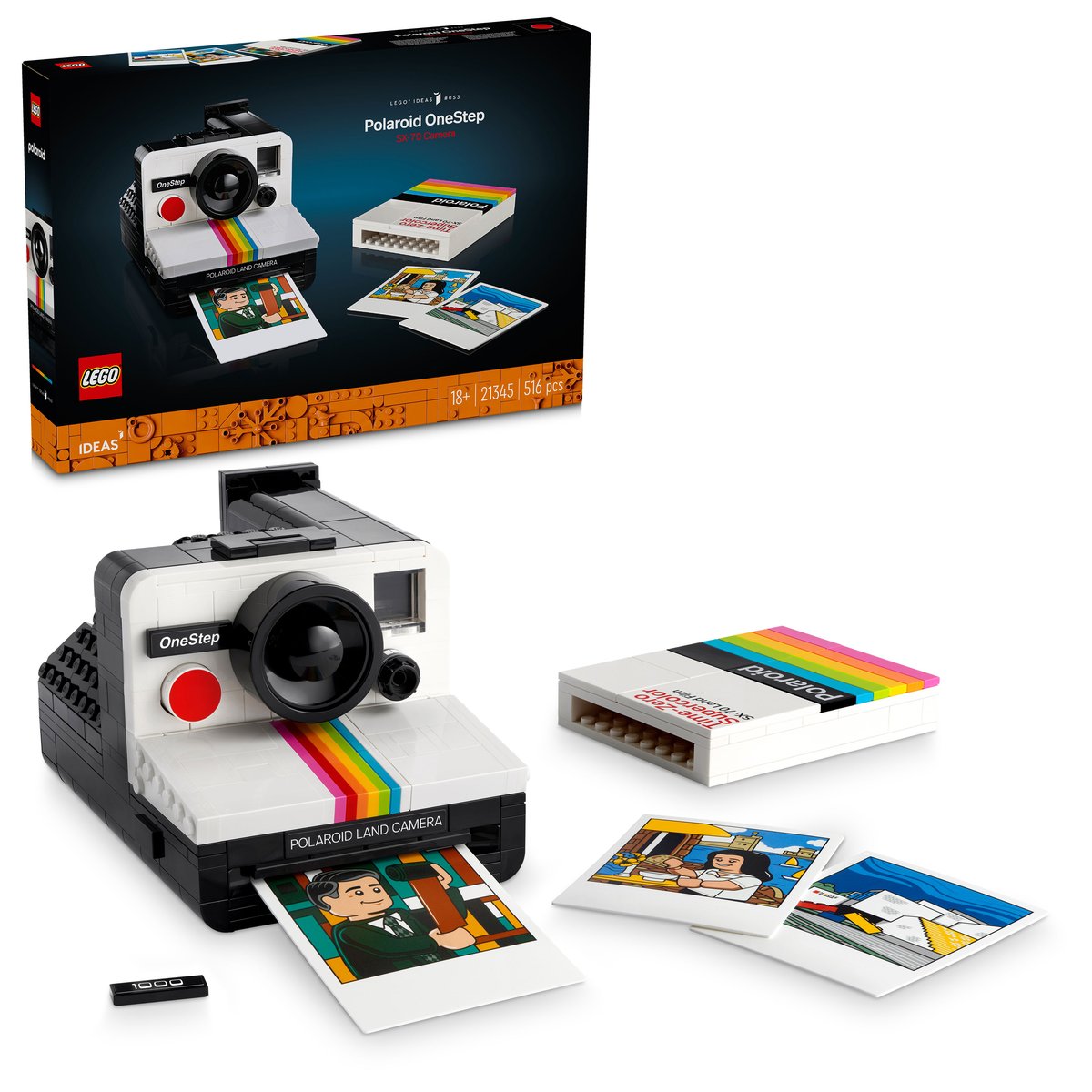 LEGO 21345 LEGO® Ideas 21345 - Polaroid OneStep SX-70 Sofortbildkamera – Box & Produkt
