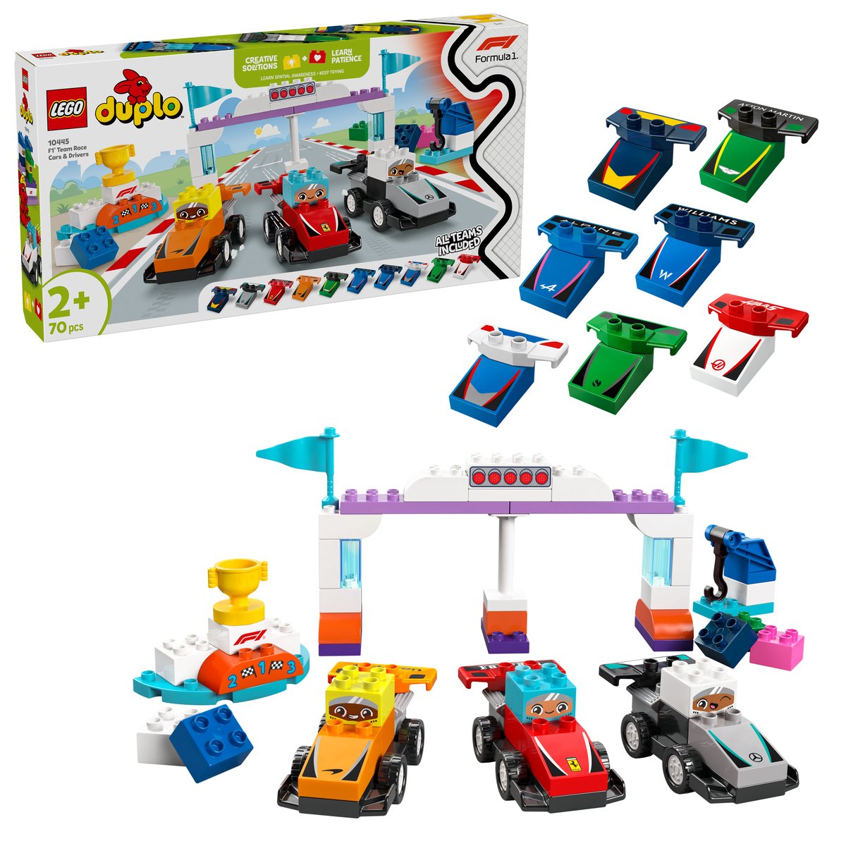 LEGO 10445 LEGO® DUPLO 10445 - F1® Team Rennautos mit Rennfahrern – Box & Produkt