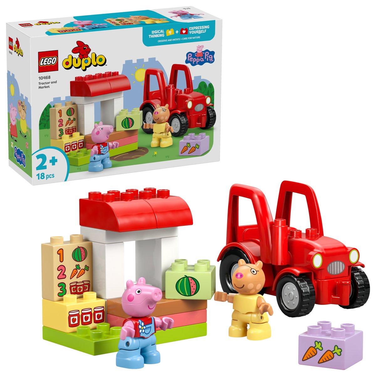 LEGO 10468 LEGO® DUPLO® Peppa Wutz 10468 - Traktor und Marktstand – Box & Produkt
