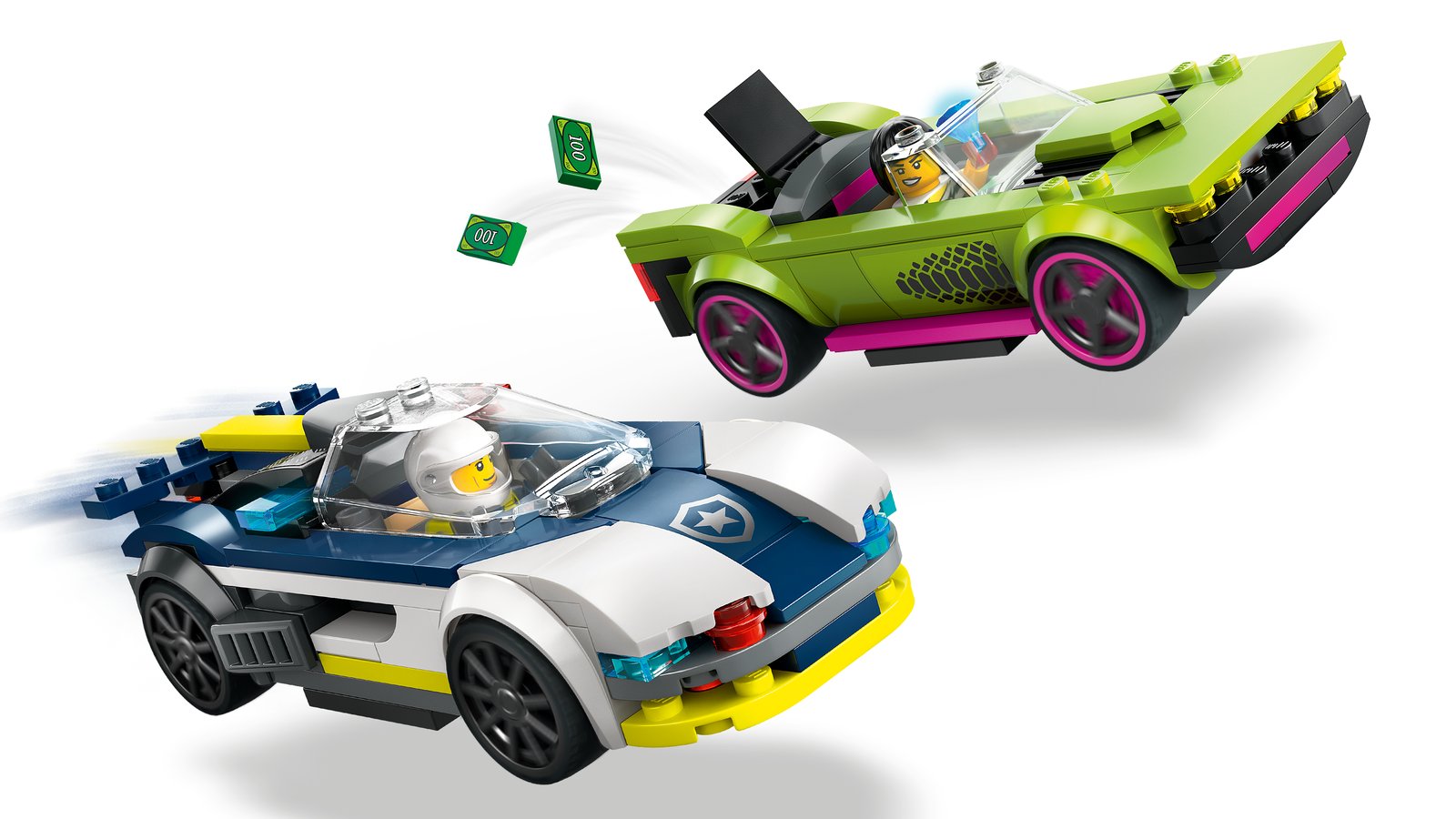 LEGO 60415 LEGO® City 60415 - Verfolgungsjagd mit Polizeiauto und Muscle Car – Primaeres Produktbild