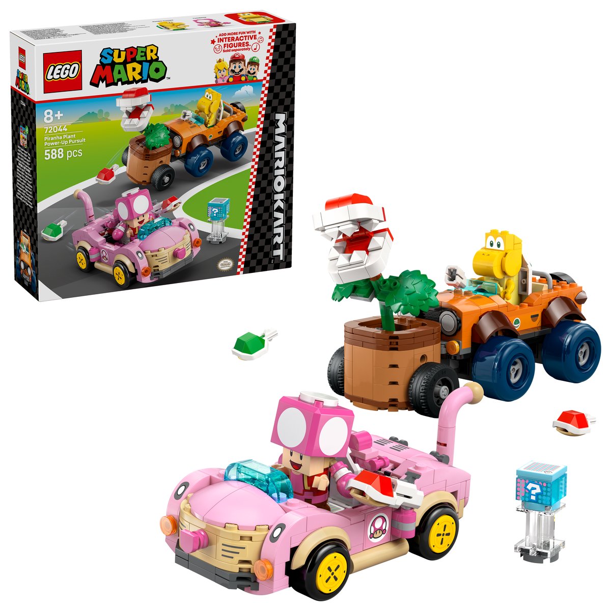 LEGO 72044 LEGO® Super Mario 72044 - Mario Kart™ – Power-Up-Jagd mit Piranha-Pflanzen – Box & Produkt