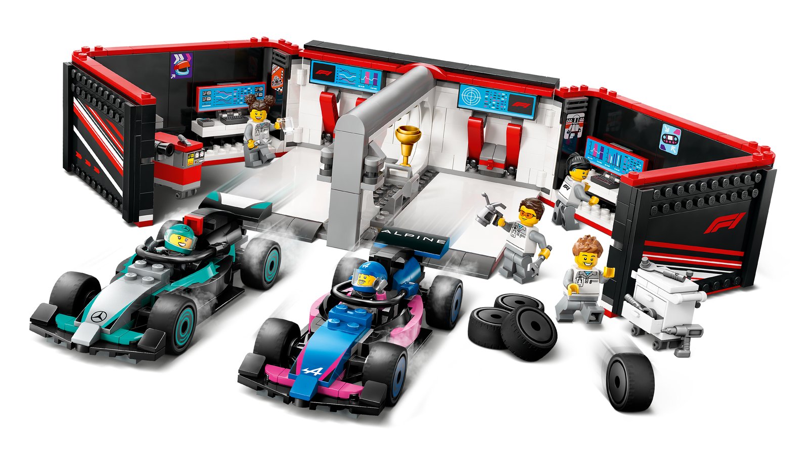 LEGO 60444 LEGO® City 60444 - F1® Garage mit Mercedes-AMG & Alpine Rennautos – Primaeres Produktbild