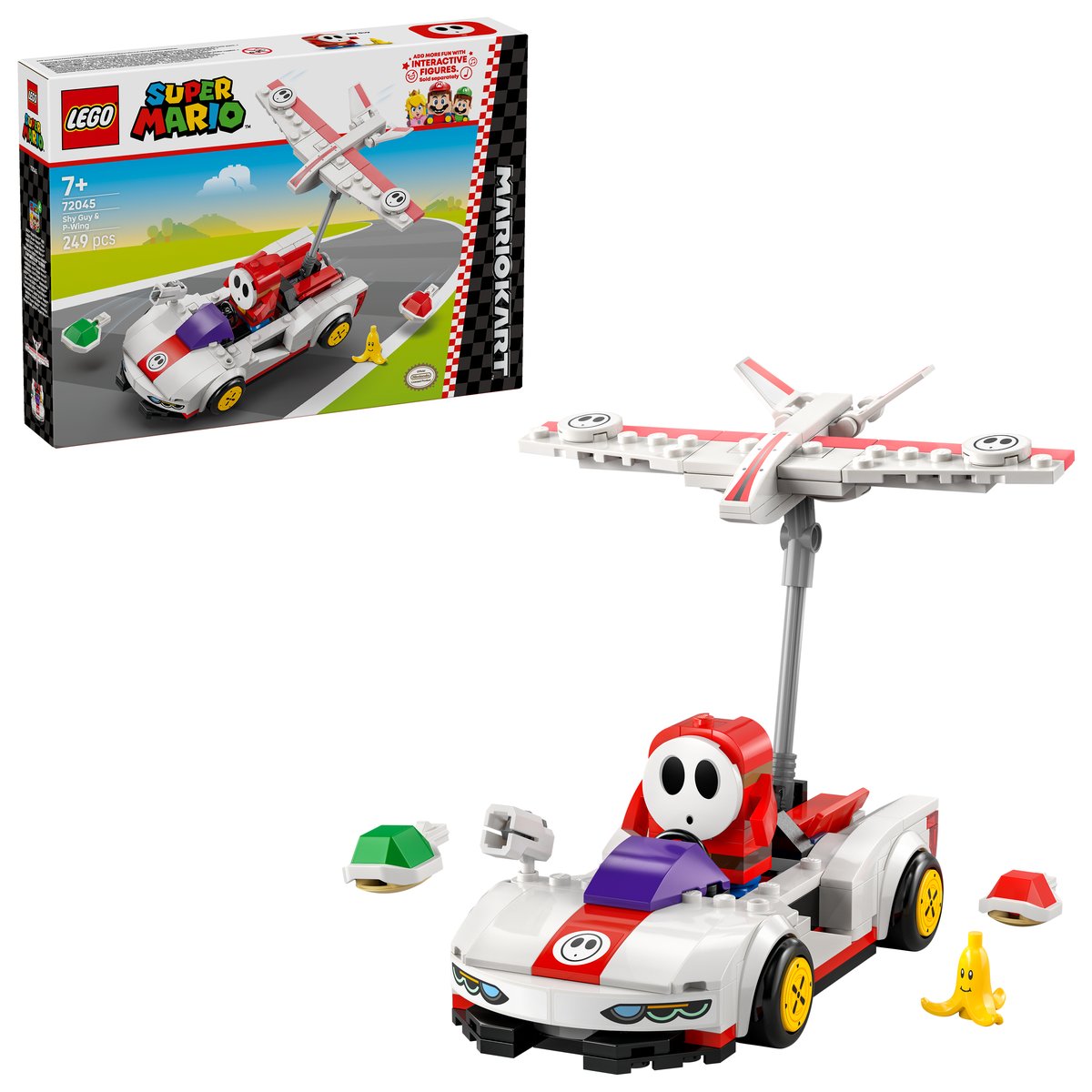 LEGO 72045 LEGO® Super Mario 72045 Mario Kart™ – Shy Guy & Flügel-Raser – Box & Produkt