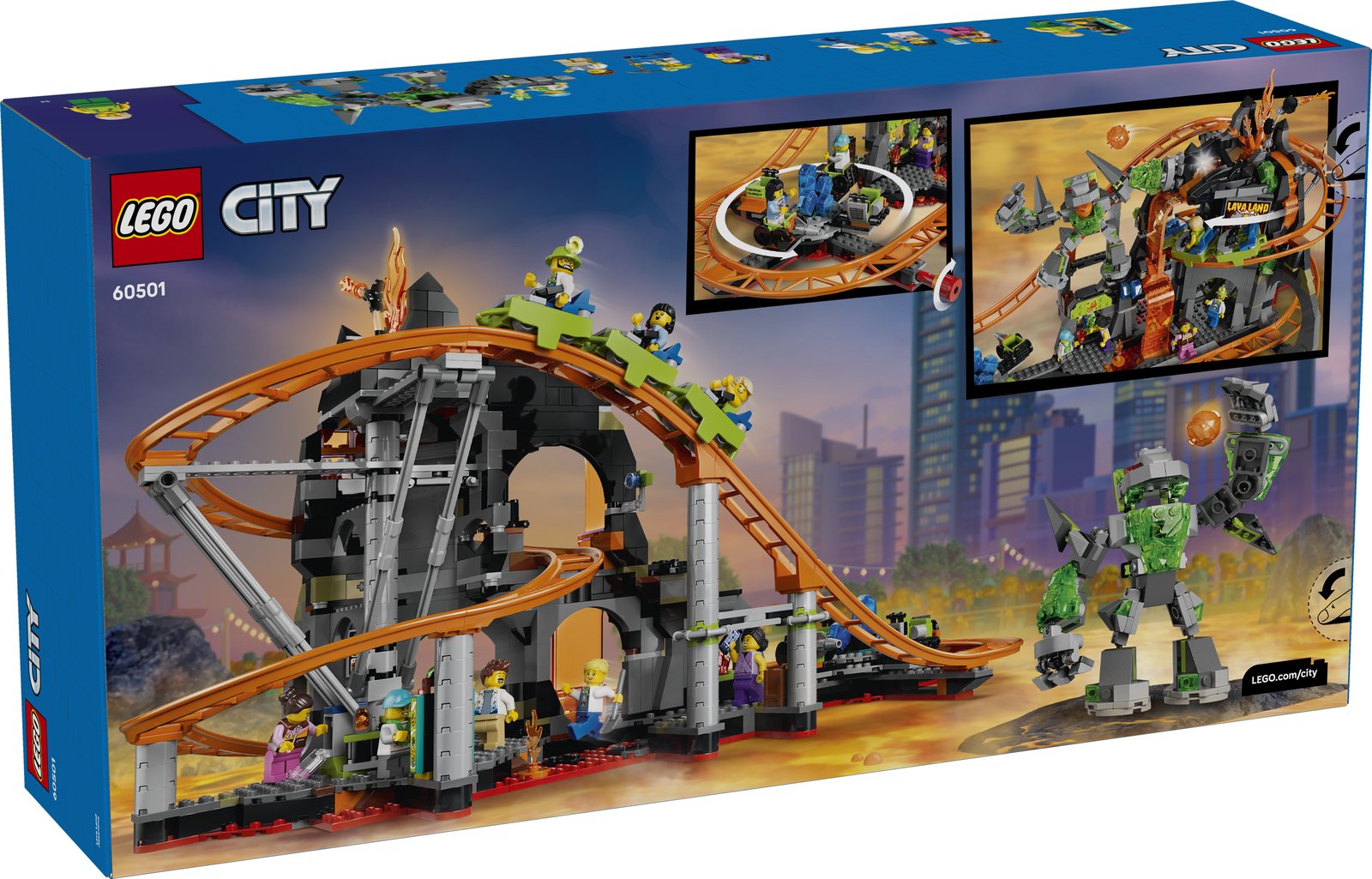LEGO 60501 LEGO® City 60501 - Lava Land-Achterbahnpark – Verpackung hinten