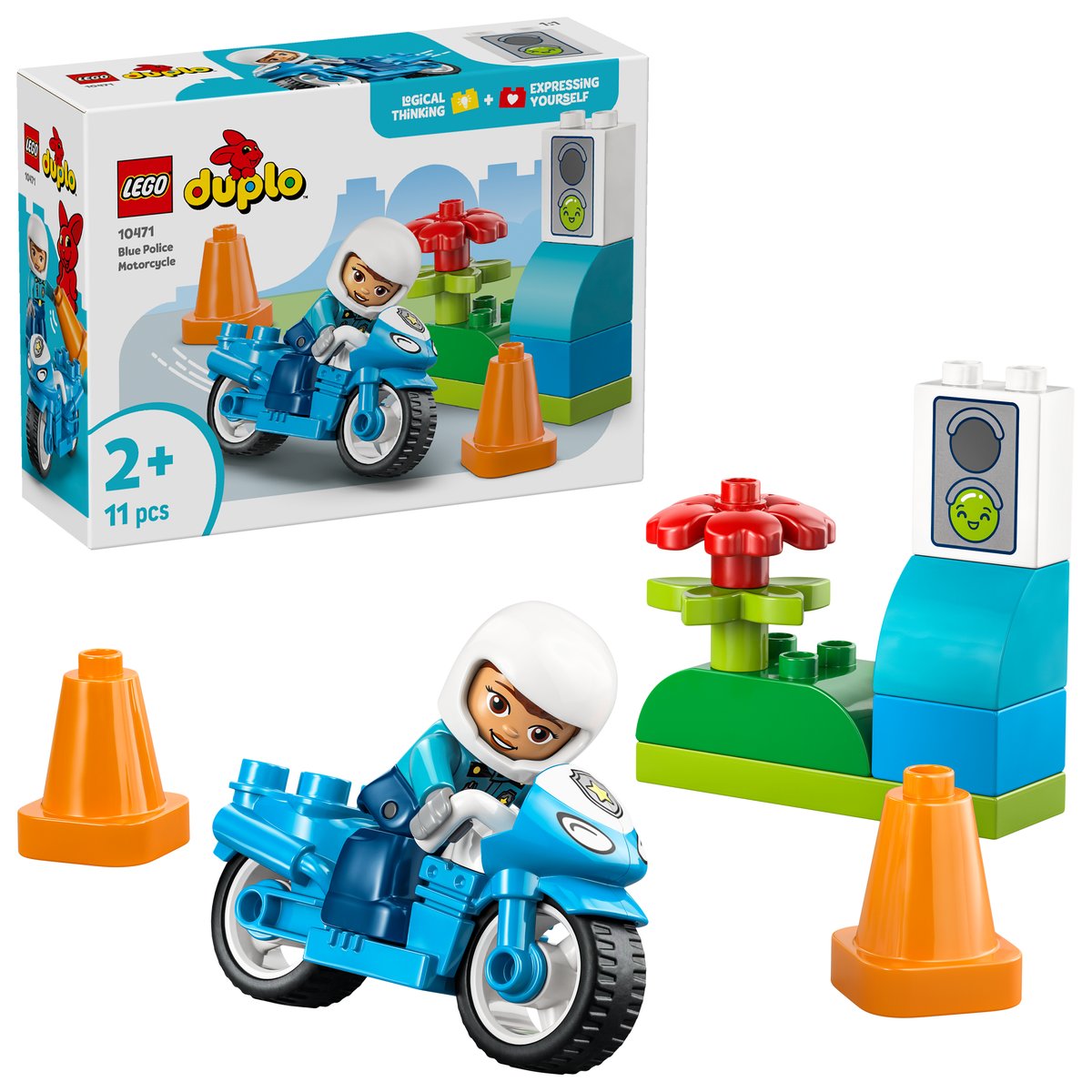 LEGO 10471 LEGO® DUPLO Town 10471 - Blaues Polizeimotorrad – Box & Produkt