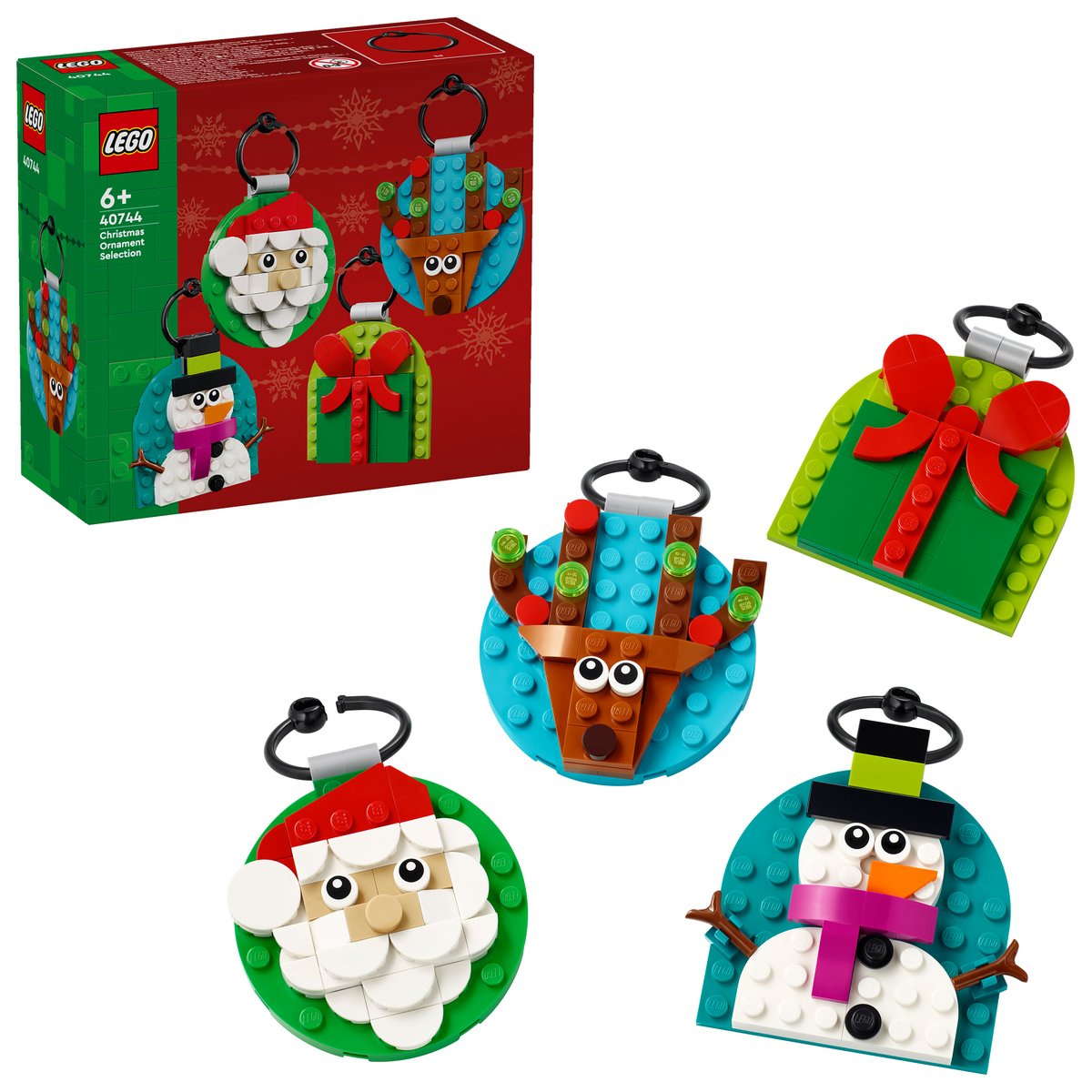 LEGO 40744 LEGO® Iconic 40744 - Verschiedene Christbaumanhänger – Box & Produkt