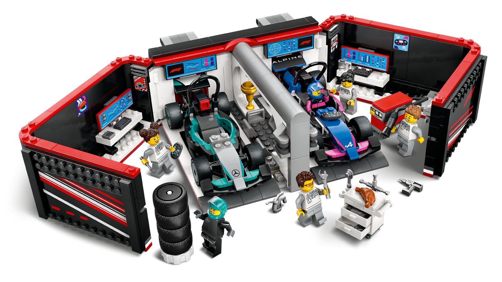 LEGO 60444 LEGO® City 60444 - F1® Garage mit Mercedes-AMG & Alpine Rennautos – Detailansicht 1
