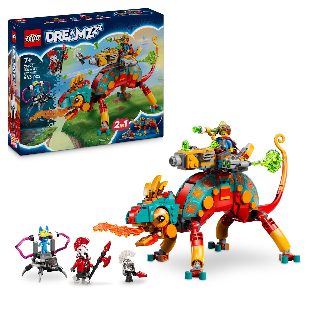 LEGO 71492 LEGO® DREAMZzz 71492 - Mateos Feuer-Chamäleon – Box & Produkt