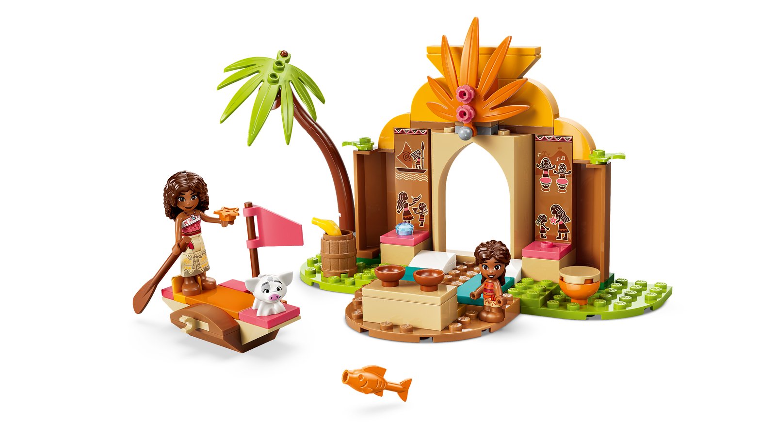 LEGO 43282 LEGO® ǀ Disney Vaiana 43282 - Vaianas Hütte und Boot – Primäres Produktbild