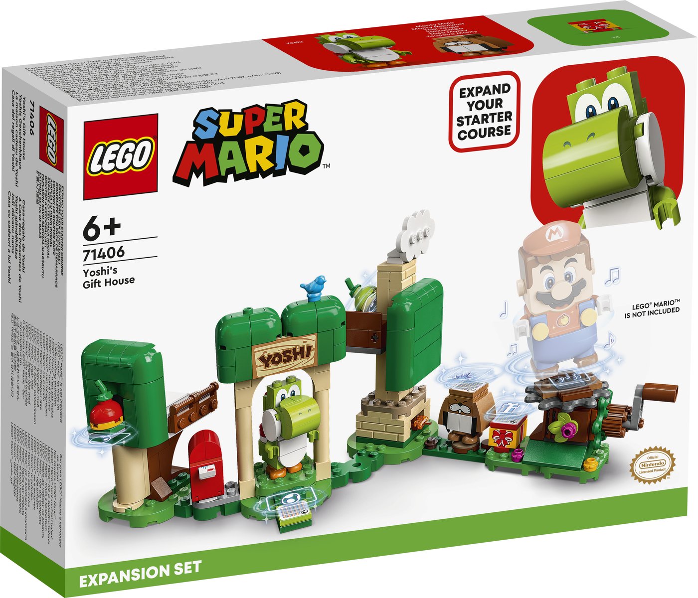 LEGO 71406 LEGO Super Mario 71406 Yoshis Geschenkhaus – Erweiterungsset, Yoshi Figur – Verpackung vorne