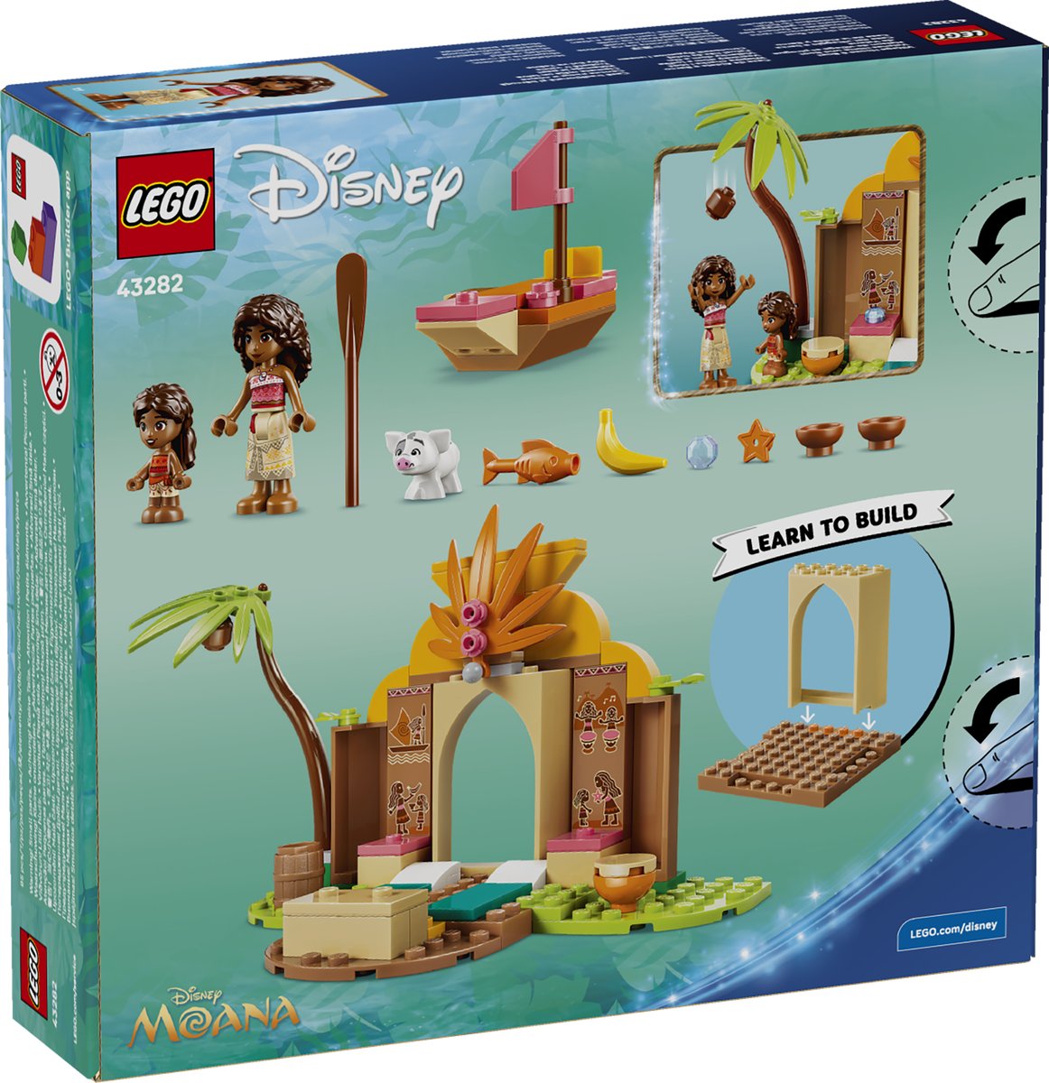 LEGO 43282 LEGO® ǀ Disney Vaiana 43282 - Vaianas Hütte und Boot – Verpackung hinten