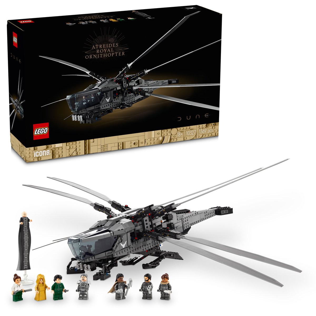 LEGO 10327 LEGO® Icons 10327 - Dune Atreides Royal Ornithopter – Box & Produkt