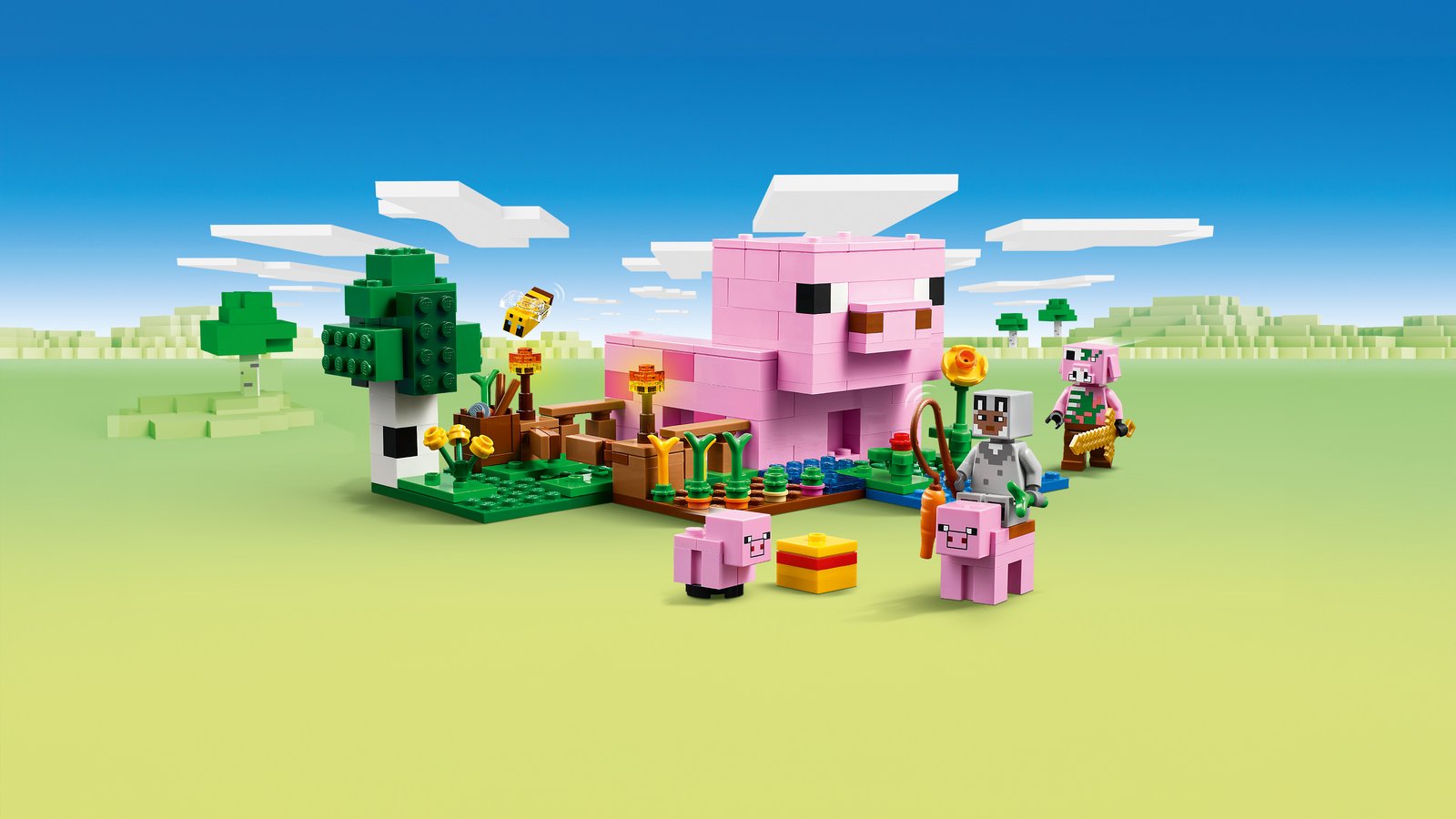 LEGO 21268 LEGO® Minecraft 21268 - Das Babyschwein-Haus – Primaeres Produktbild