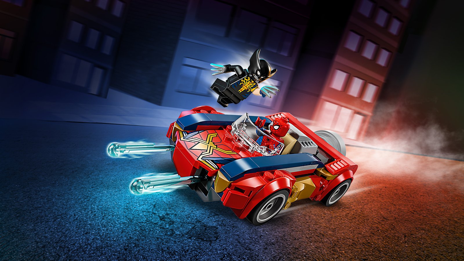 LEGO 76336 LEGO® Super Heroes 76336 - Spider-Man Auto vs. Venomized Wolverine – Primaeres Produktbild