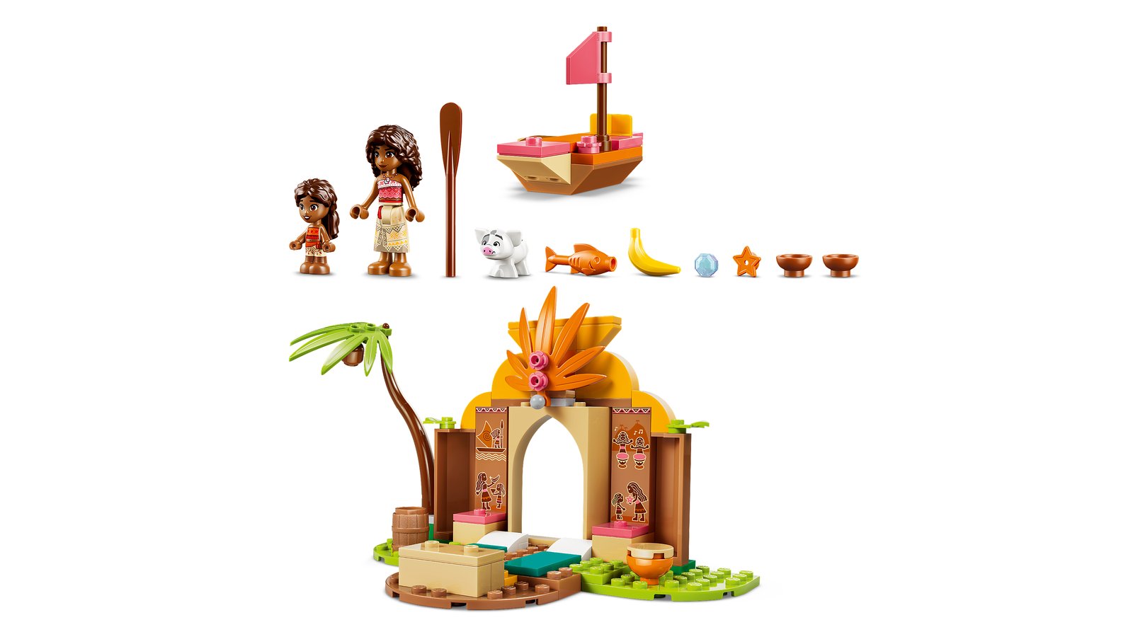 LEGO 43282 LEGO® ǀ Disney Vaiana 43282 - Vaianas Hütte und Boot – Detailansicht 2