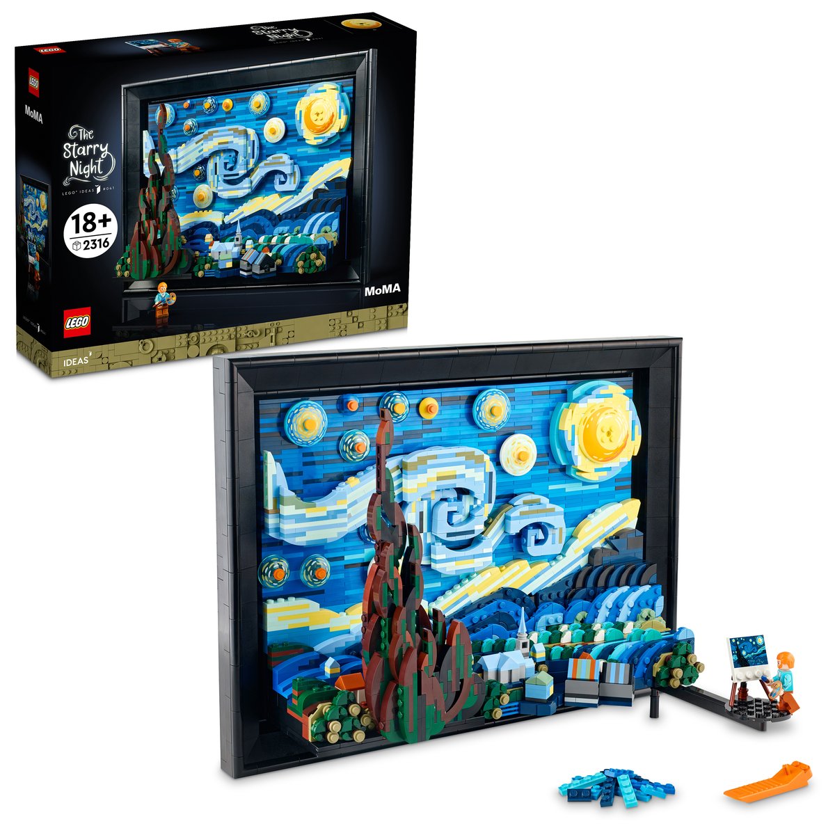 LEGO 21333 LEGO® Ideas 21333 - Vincent van Gogh – Sternennacht – Box & Produkt