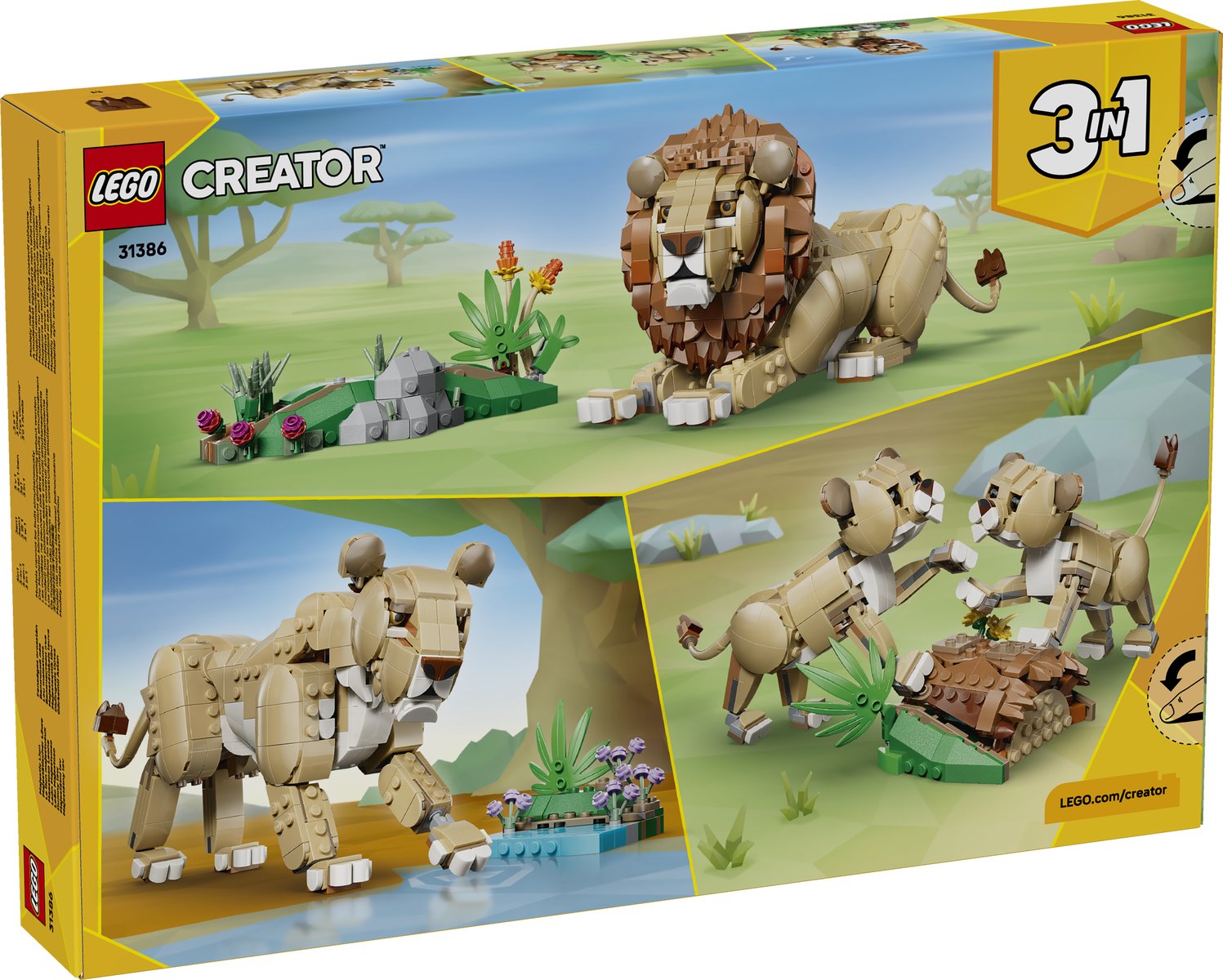 LEGO 31386 LEGO® Creator 31386 - Wilde Tiere: Majestätischer Löwe – Verpackung hinten