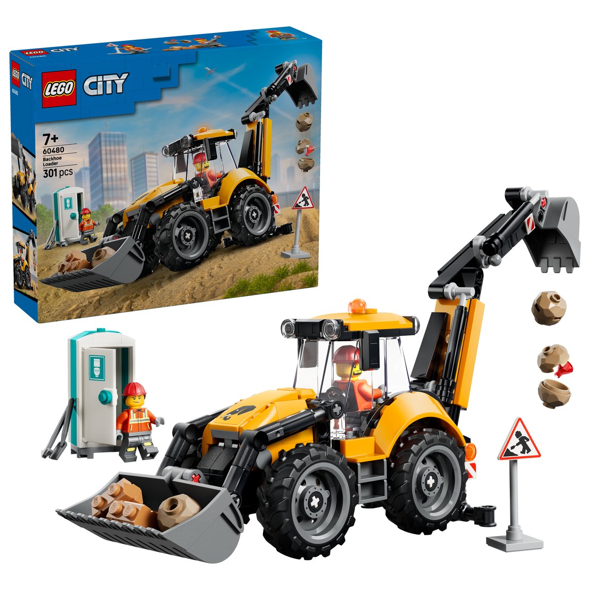 LEGO 60480 LEGO® City 60480 - Gelber Baggerlader – Box & Produkt