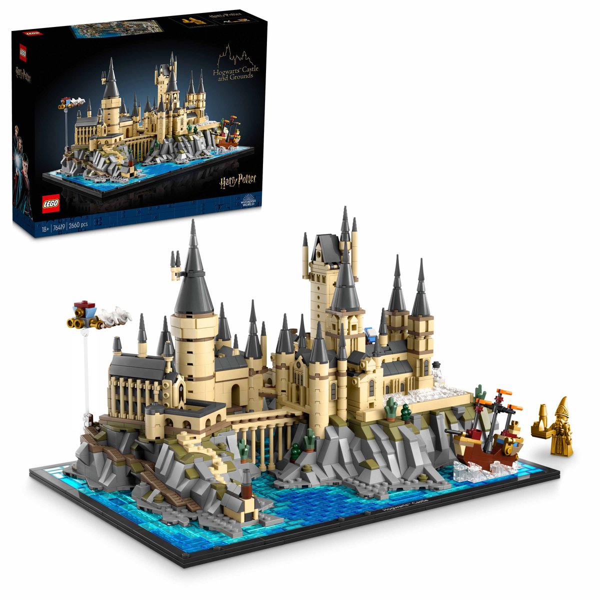 LEGO 76419 LEGO® Schloss Hogwarts™ 76419 - Schloss Hogwarts™ mit Schlossgelände – Box & Produkt