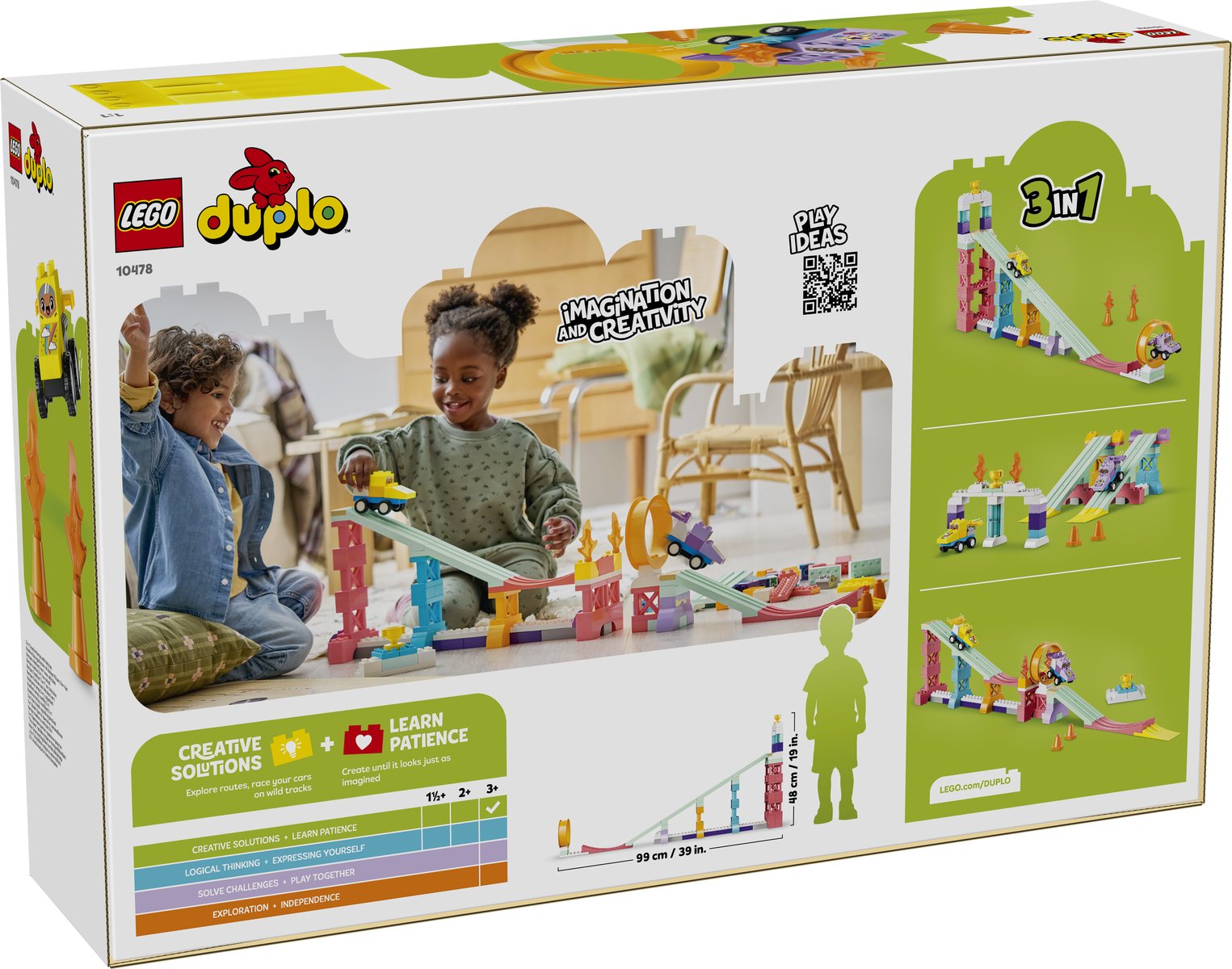 LEGO 10478 LEGO® DUPLO® Town 10478 - Kreative Sprungschanzen mit kleinen Flitzern 3-in-1-Set – Verpackung hinten