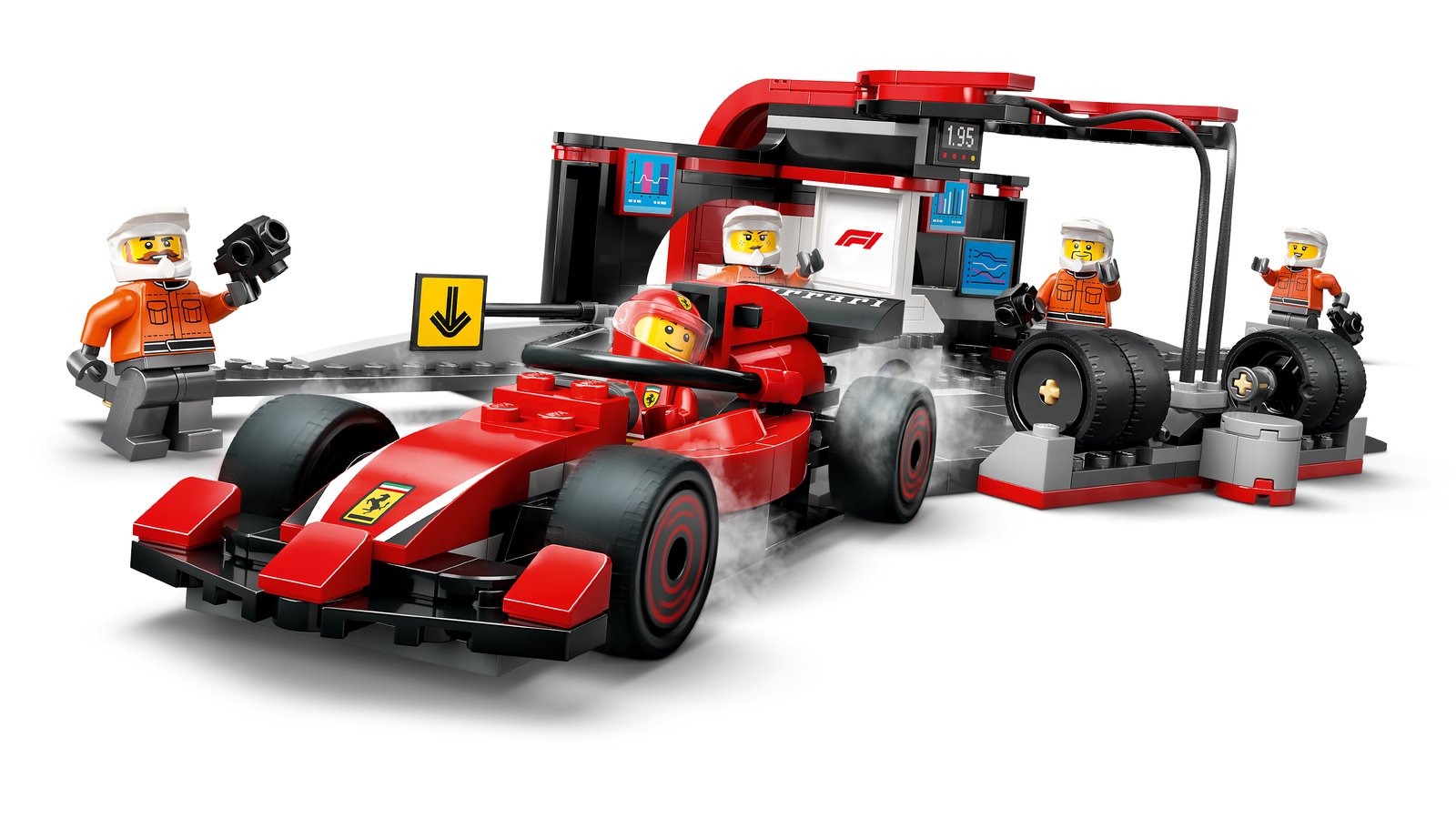 LEGO 60443 LEGO® City 60443 - F1® Boxenstopp mit Boxencrew und Ferrari Flitzer – Detailansicht 1