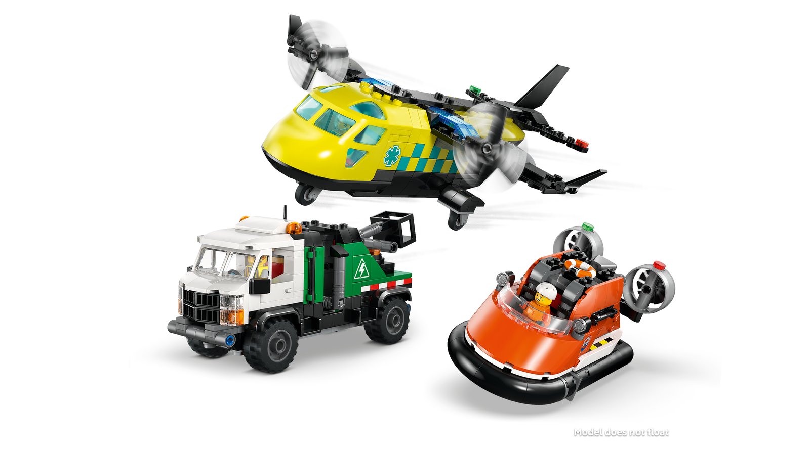 LEGO 60505 LEGO® LEGO City 60505 - Kombinationsset mit Flugzeug, Wartungsfahrzeug und Luftkissenboot – Primaeres Produktbild