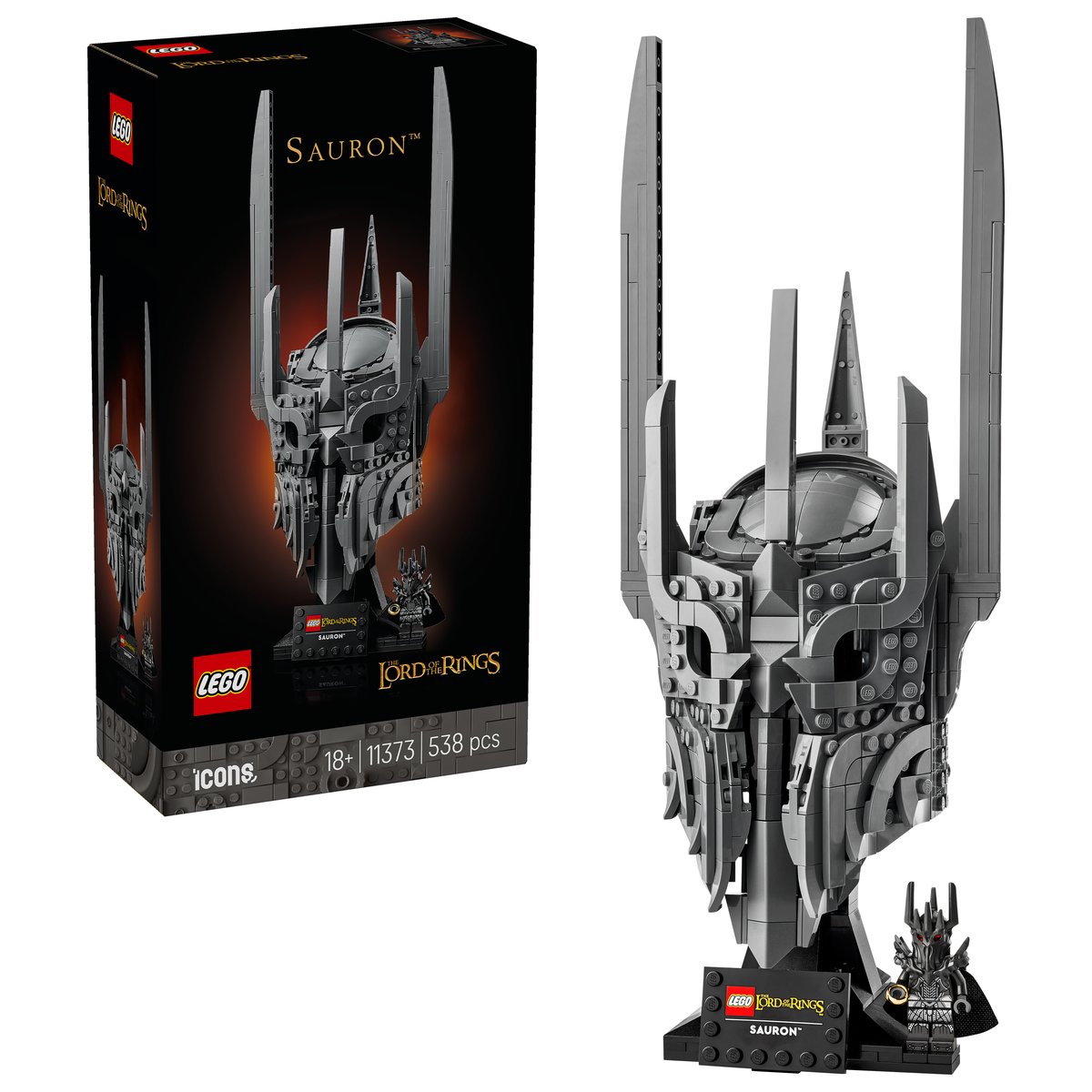 LEGO 11373 LEGO® Icons 11373 - Der Herr der Ringe: Saurons Helm – Box & Produkt