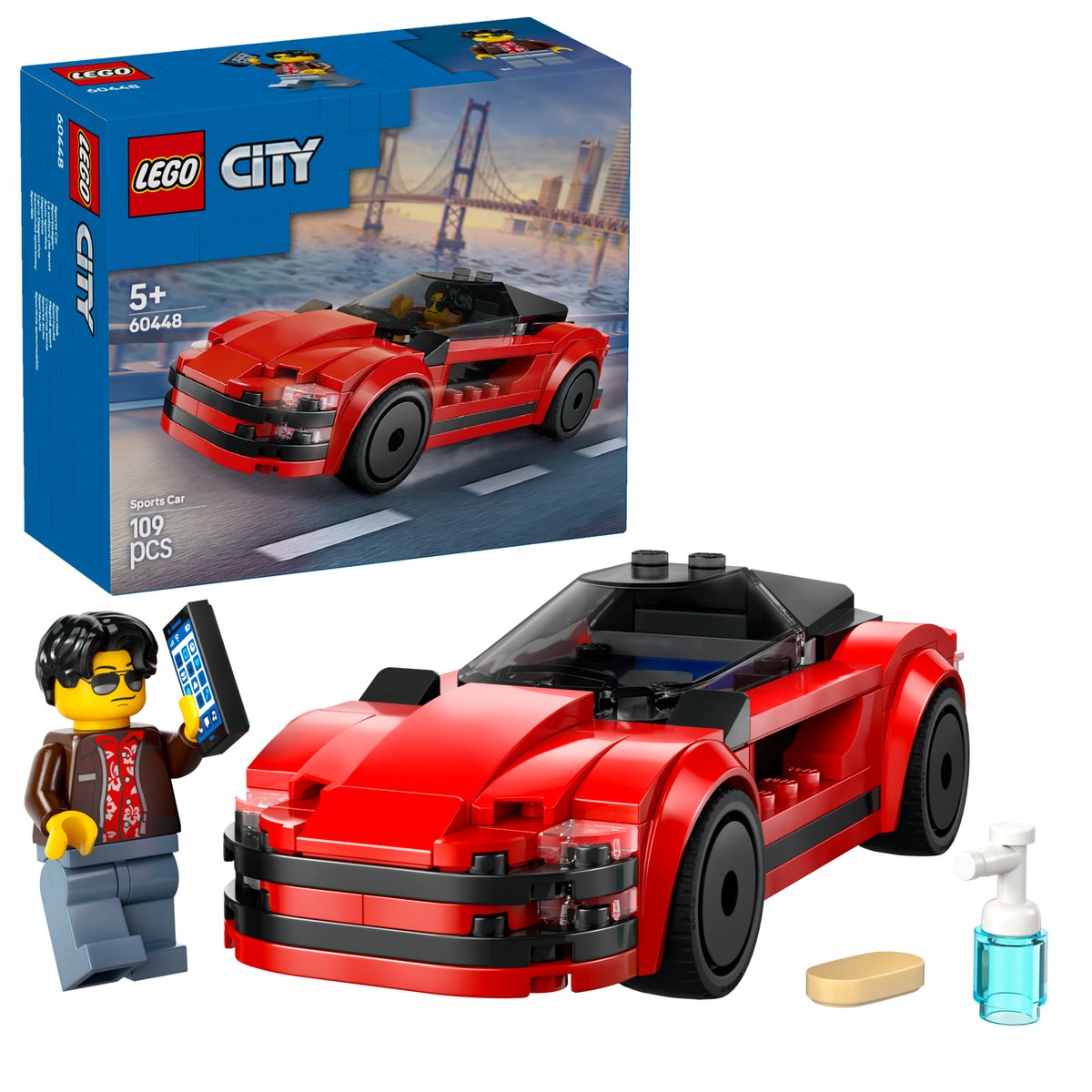 LEGO 60448 LEGO® City 60448 - Roter Sportwagen – Box & Produkt