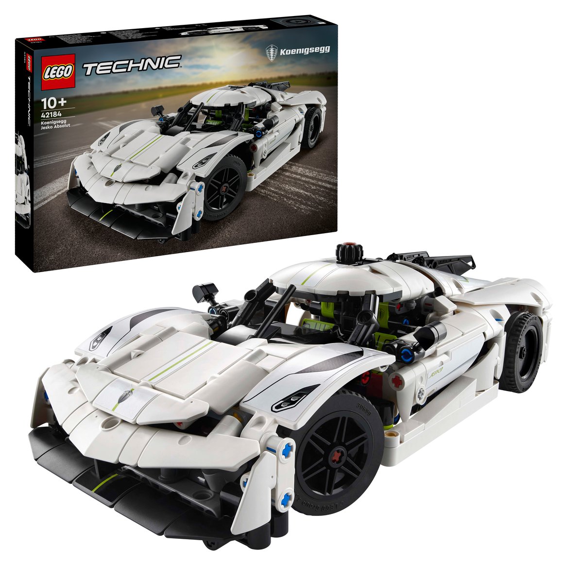 LEGO 42184 LEGO® Technic 42184 - Koenigsegg Jesko Absolut Supersportwagen in Weiß – Box & Produkt
