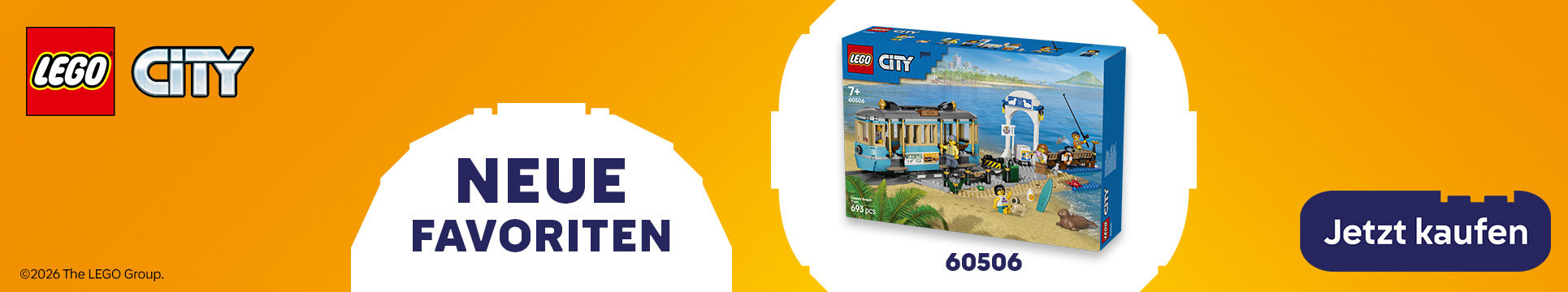 LEGO City Neuheiten-Banner mit Set 60506 Klassische Strandstraßenbahn