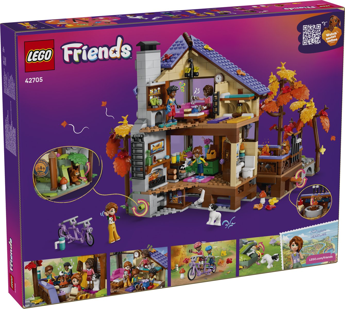 LEGO 42705 LEGO® Friends 42705 - Gemütliche Hütte im Herbstwald – Verpackung hinten