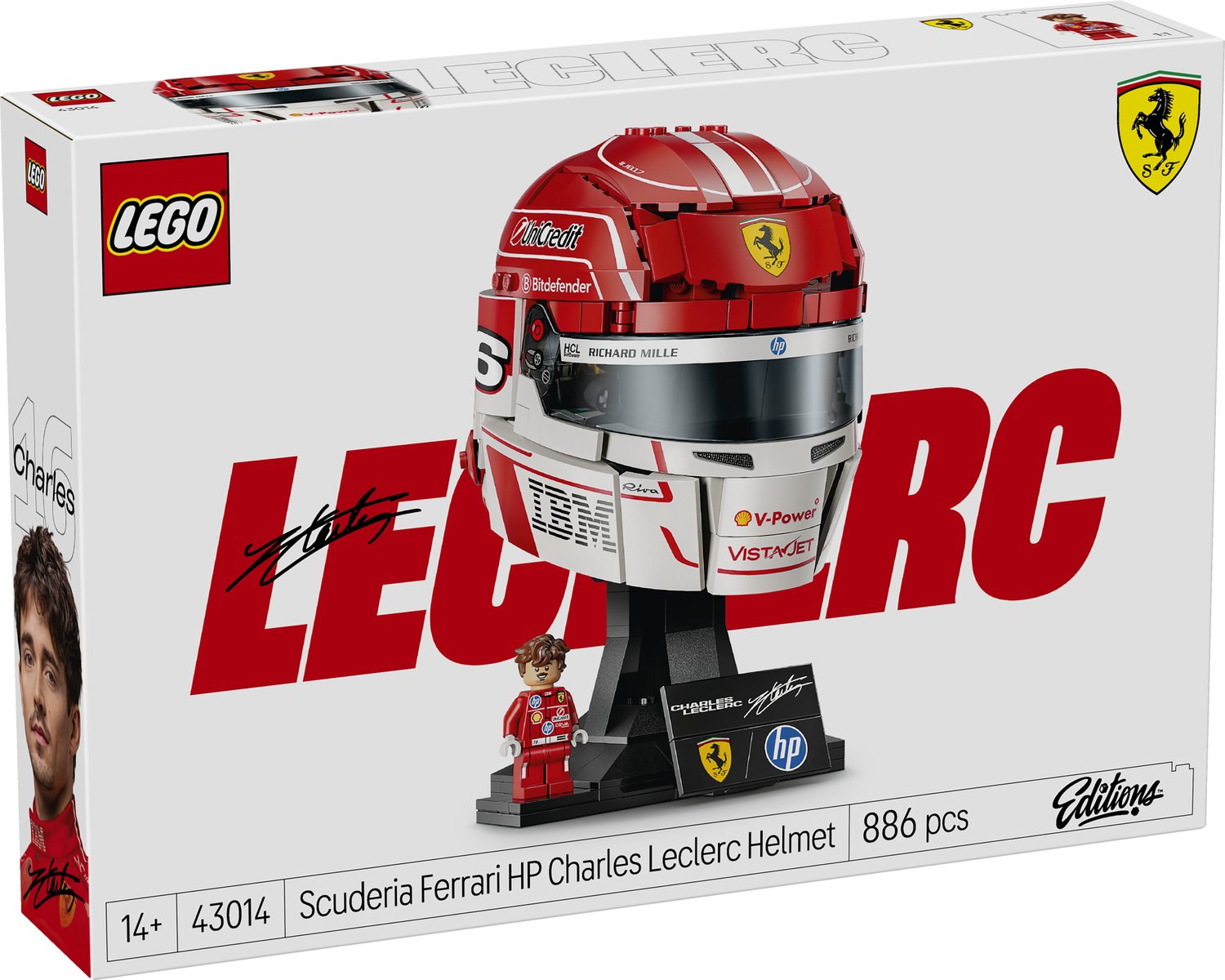 LEGO 43014 LEGO® Editions 43014 - Scuderia Ferrari HP Charles Leclerc Helm – Verpackung vorne