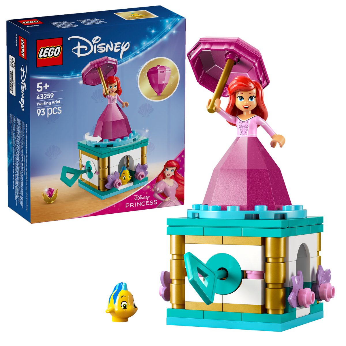 LEGO 43259 LEGO® Disney Princess 43259 - Arielle Spieluhr – Box & Produkt