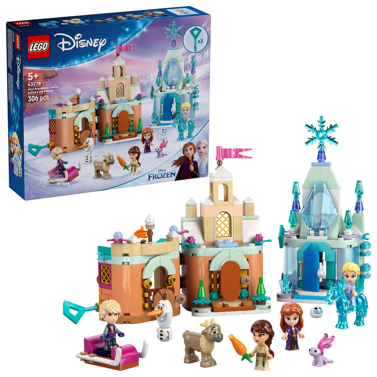 LEGO 43278 LEGO® Disney Princess 43278 - Schloss Arendelle und Elsas Eispalast – Box & Produkt